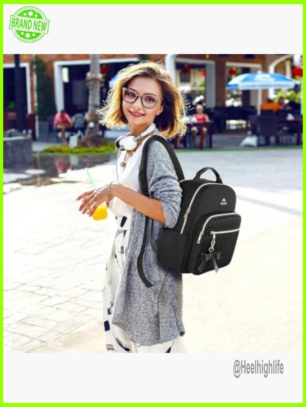 Waterproof Rolling Laptop Backpack with USB Port, 17.3 Inch Travel Daypack - Picture 2 of 7